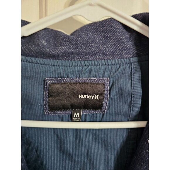 Hurley Lightweight Denim Knit Blazer Medium Navy Soft Preppy Classic Academic - Picture 4 of 6